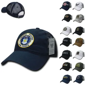 1 Dozen 6 Panel Relaxed Trucker Cotton Military Low Crown Caps Hats Wholesale Lots!!