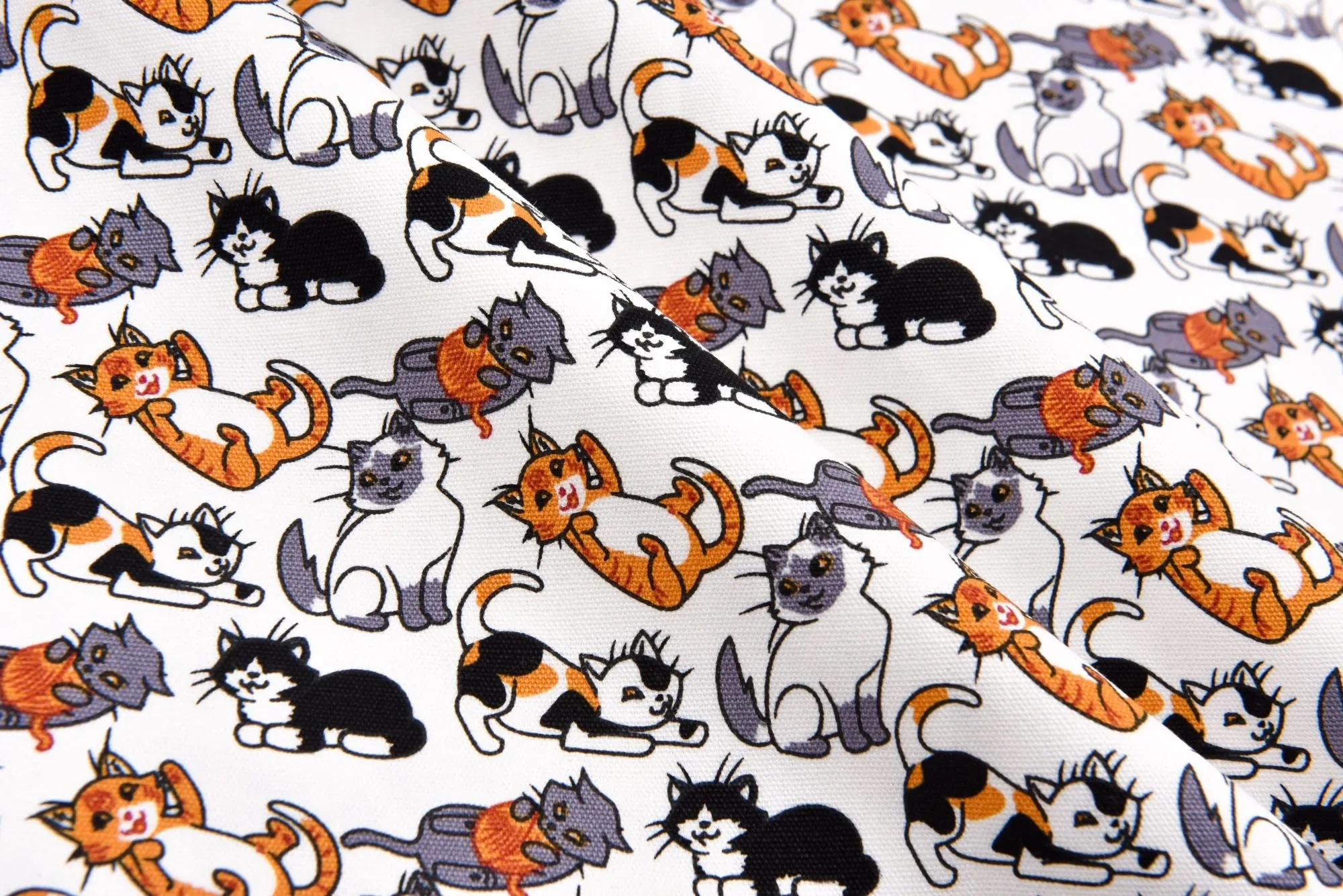 100% Cotton Half Panama Printed Fabric / Canvas printed Fabric /  Cat Digital Print  Fabric