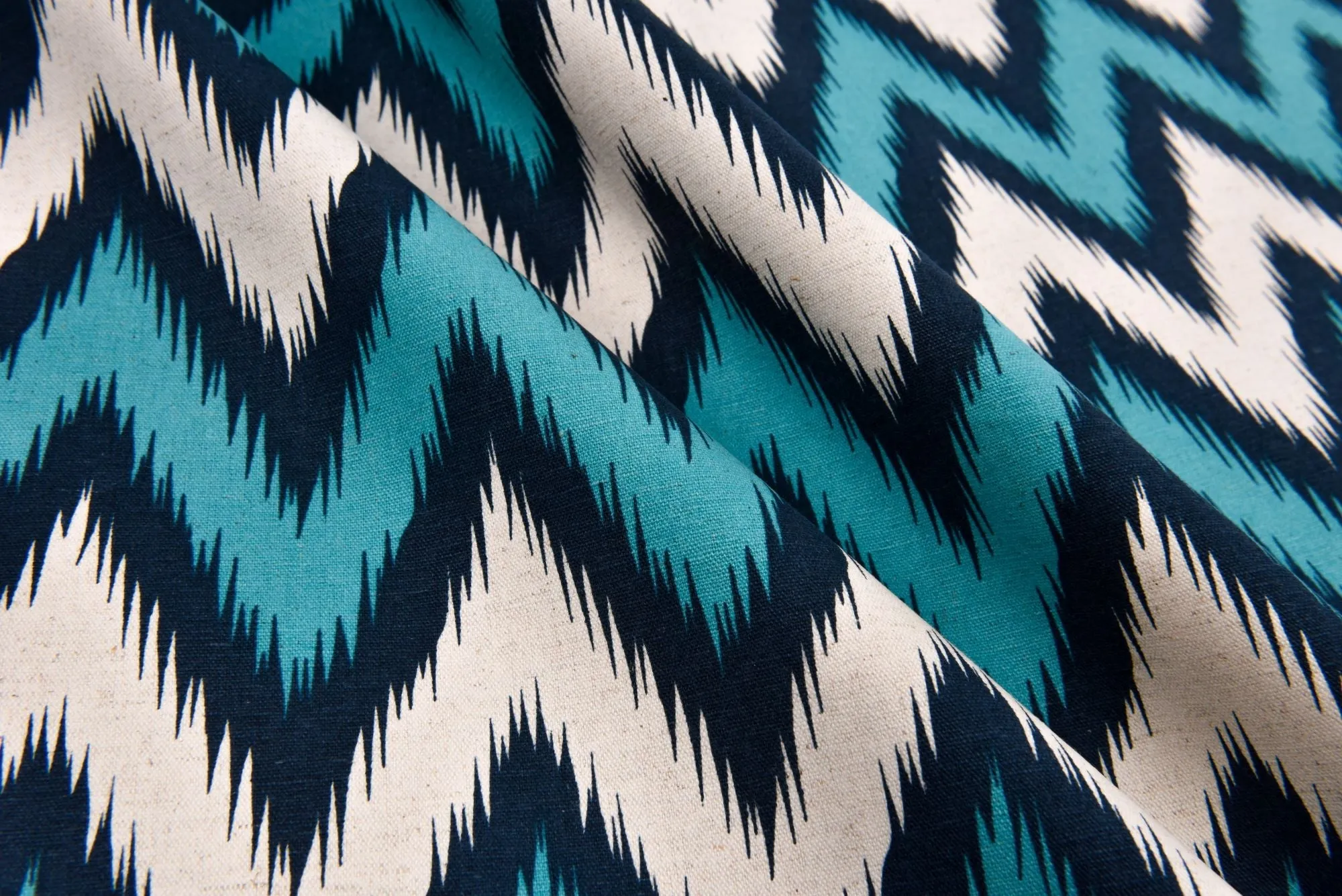 100% Cotton Half Panama Printed Fabric / Canvas printed Fabric /  Zig Zag Natural Digital Print  Fabric