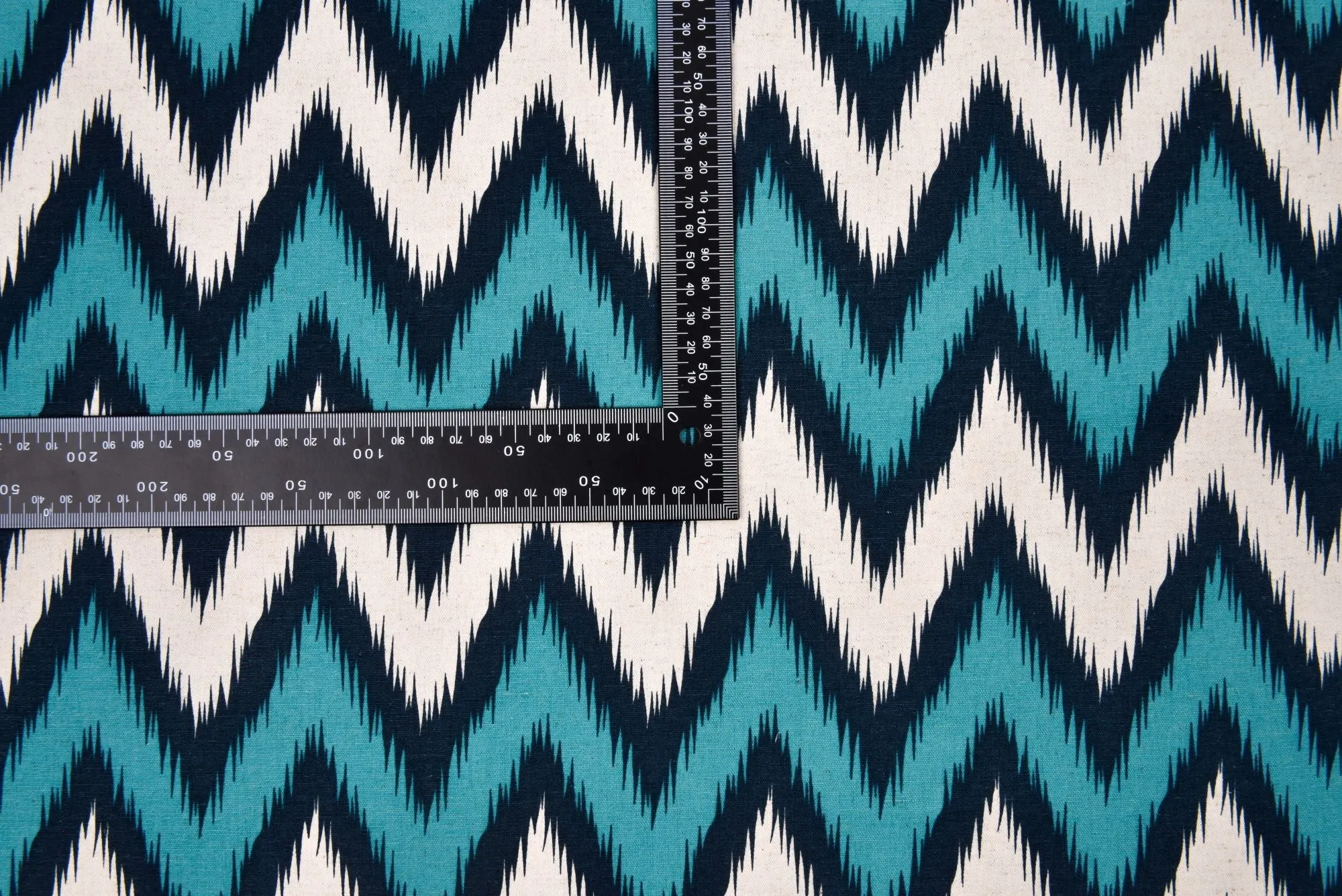 100% Cotton Half Panama Printed Fabric / Canvas printed Fabric /  Zig Zag Natural Digital Print  Fabric