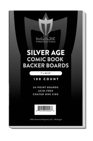 100ct Pack Silver Comic Backing Boards - 7x10-1/2