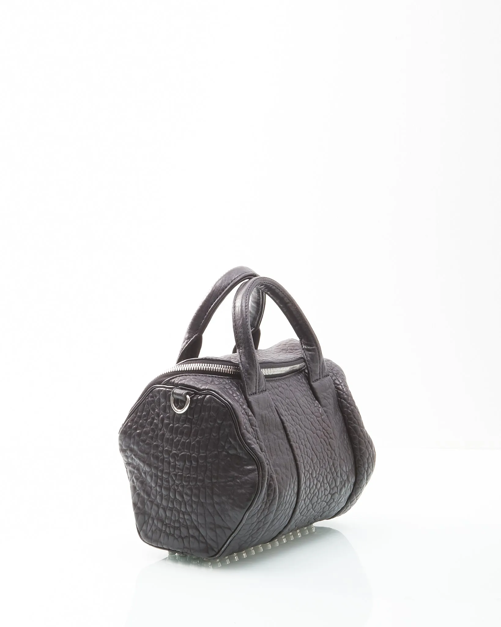 Alexander Wang Black Crinkled Top Handle Crossbody Bag