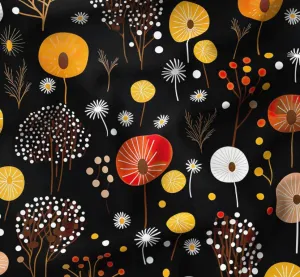 Autumn Series Modern Abstract Floral Fabric SCB051