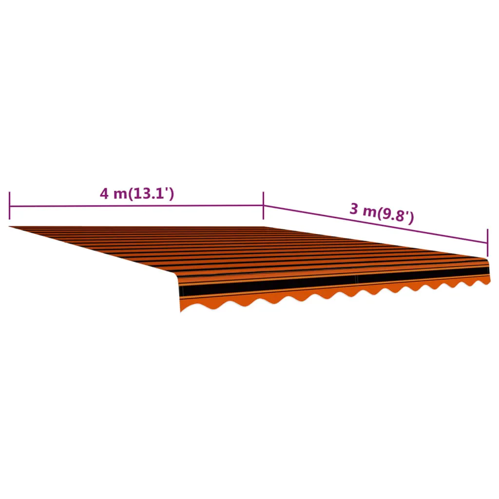 Awning Top Sunshade Canvas Orange and Brown 400x300 cm