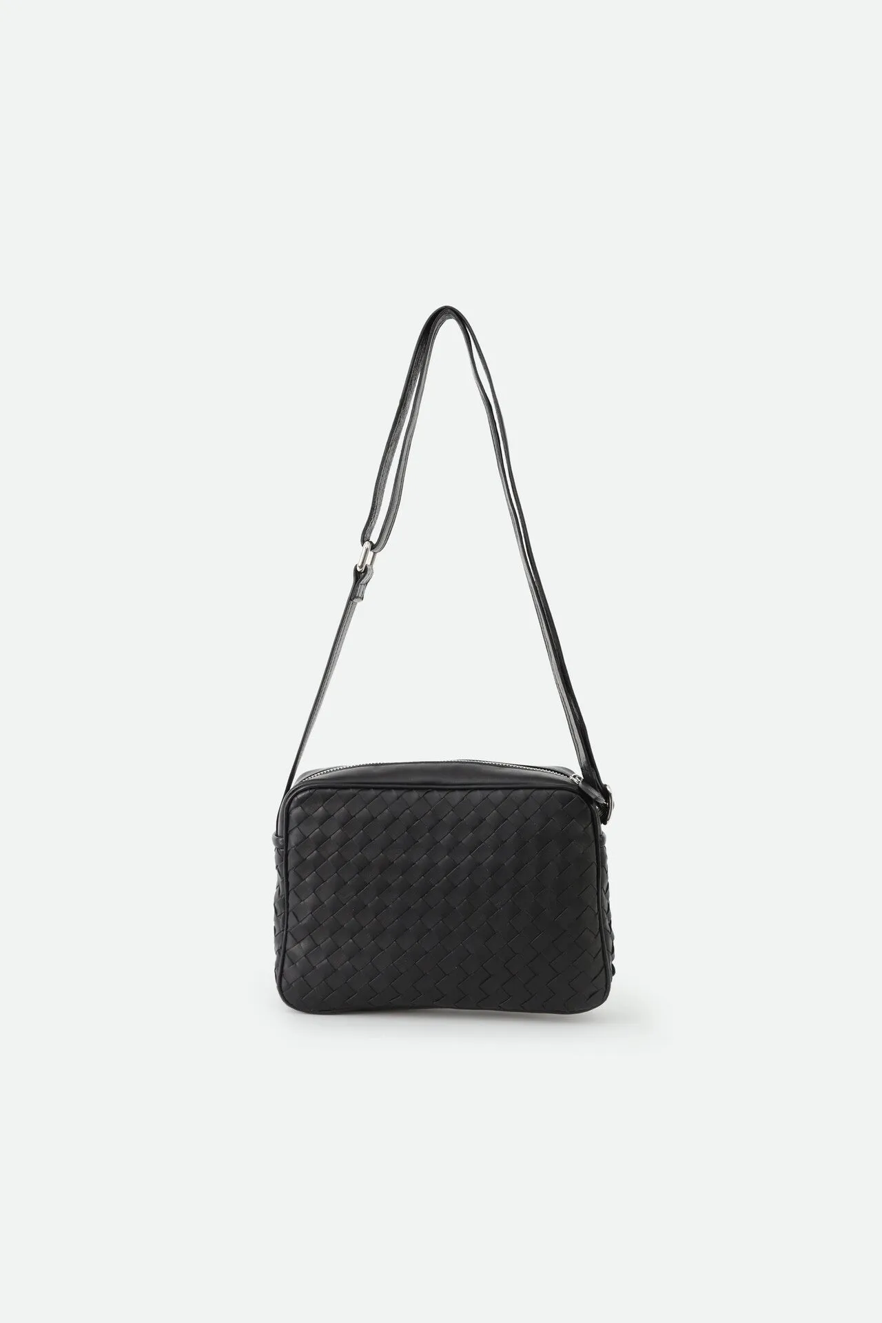 BARI WOVEN ITALIAN LEATHER BAG BLACK