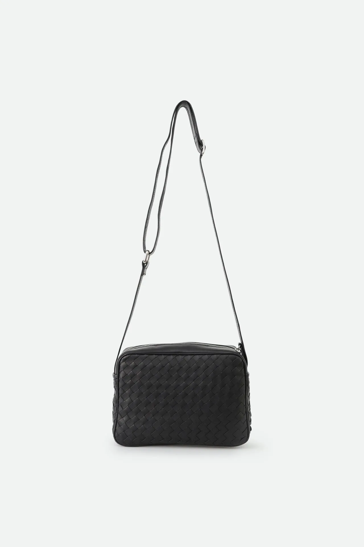 BARI WOVEN ITALIAN LEATHER BAG BLACK