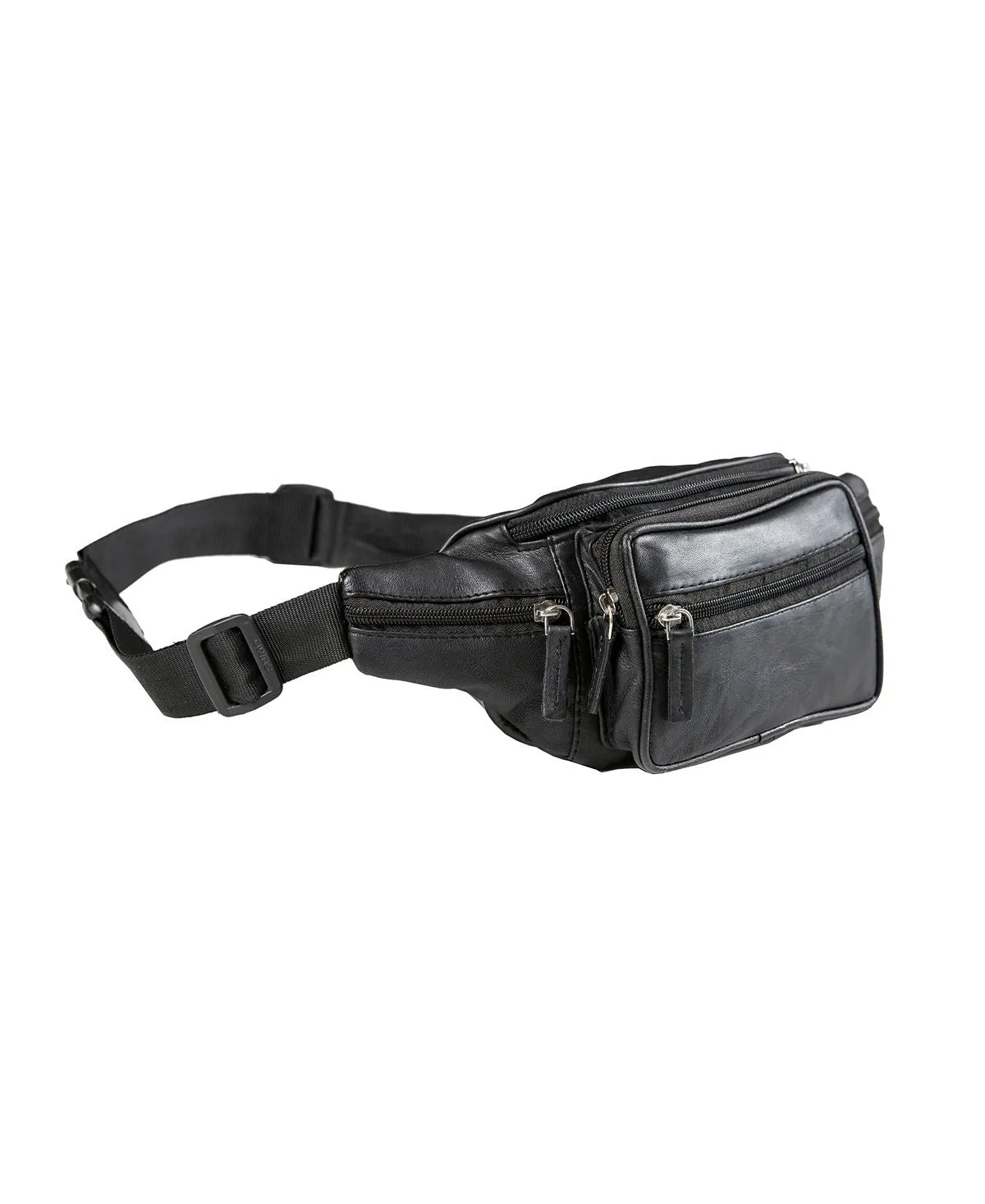 Belt bag made of genuine leather CHAMPS, black