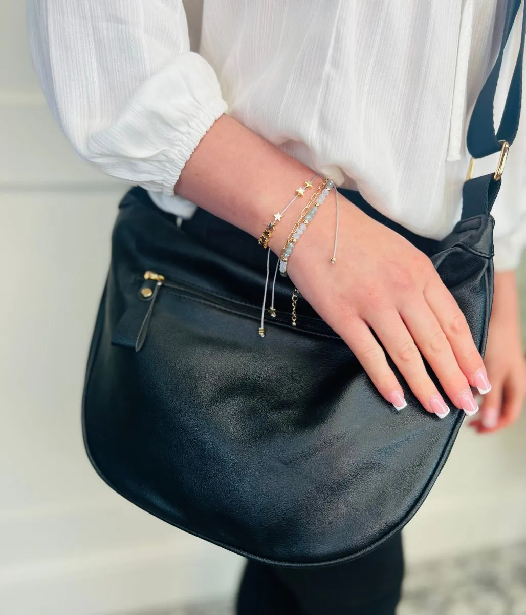 Black Crescent Sling Bag