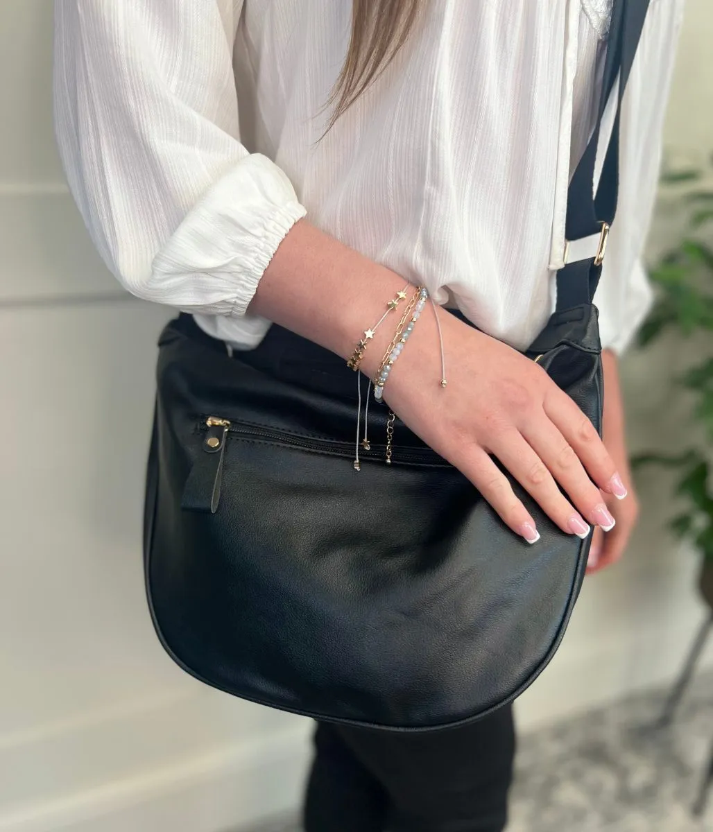 Black Crescent Sling Bag