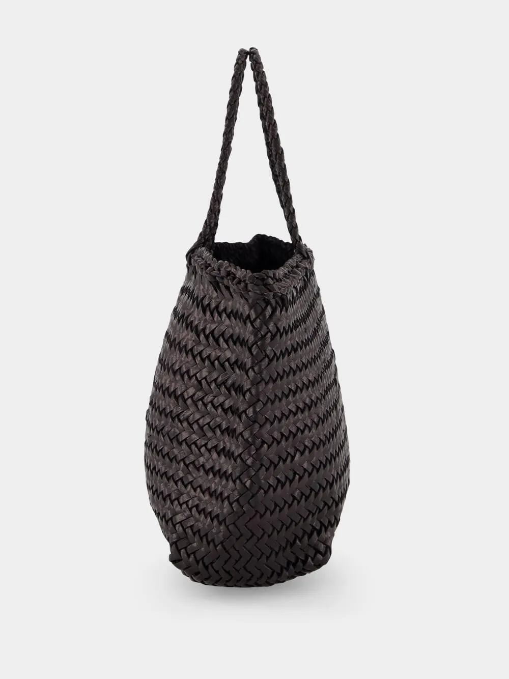 Black Grace Mini Woven Leather Basket Bag