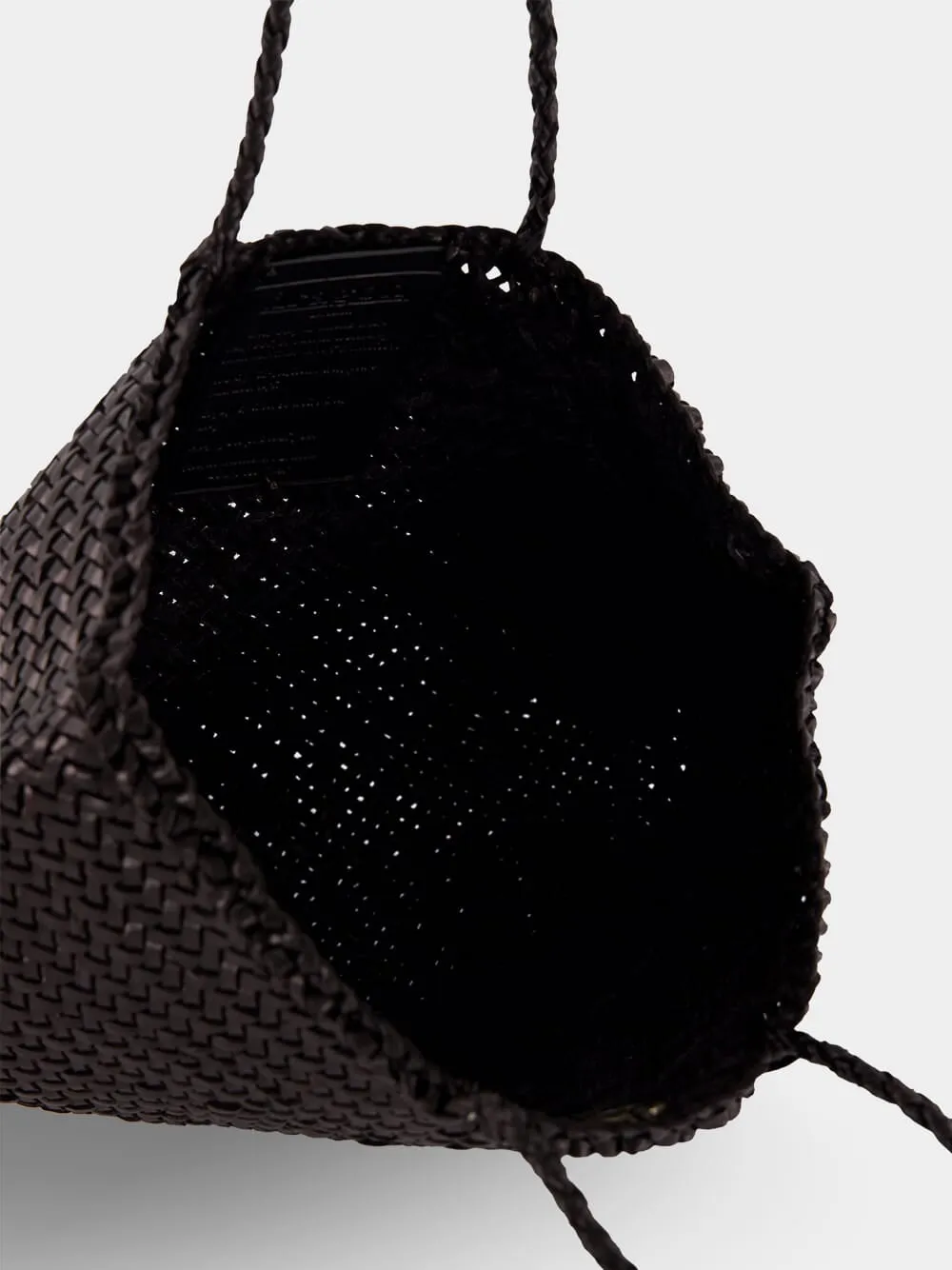 Black Grace Mini Woven Leather Basket Bag