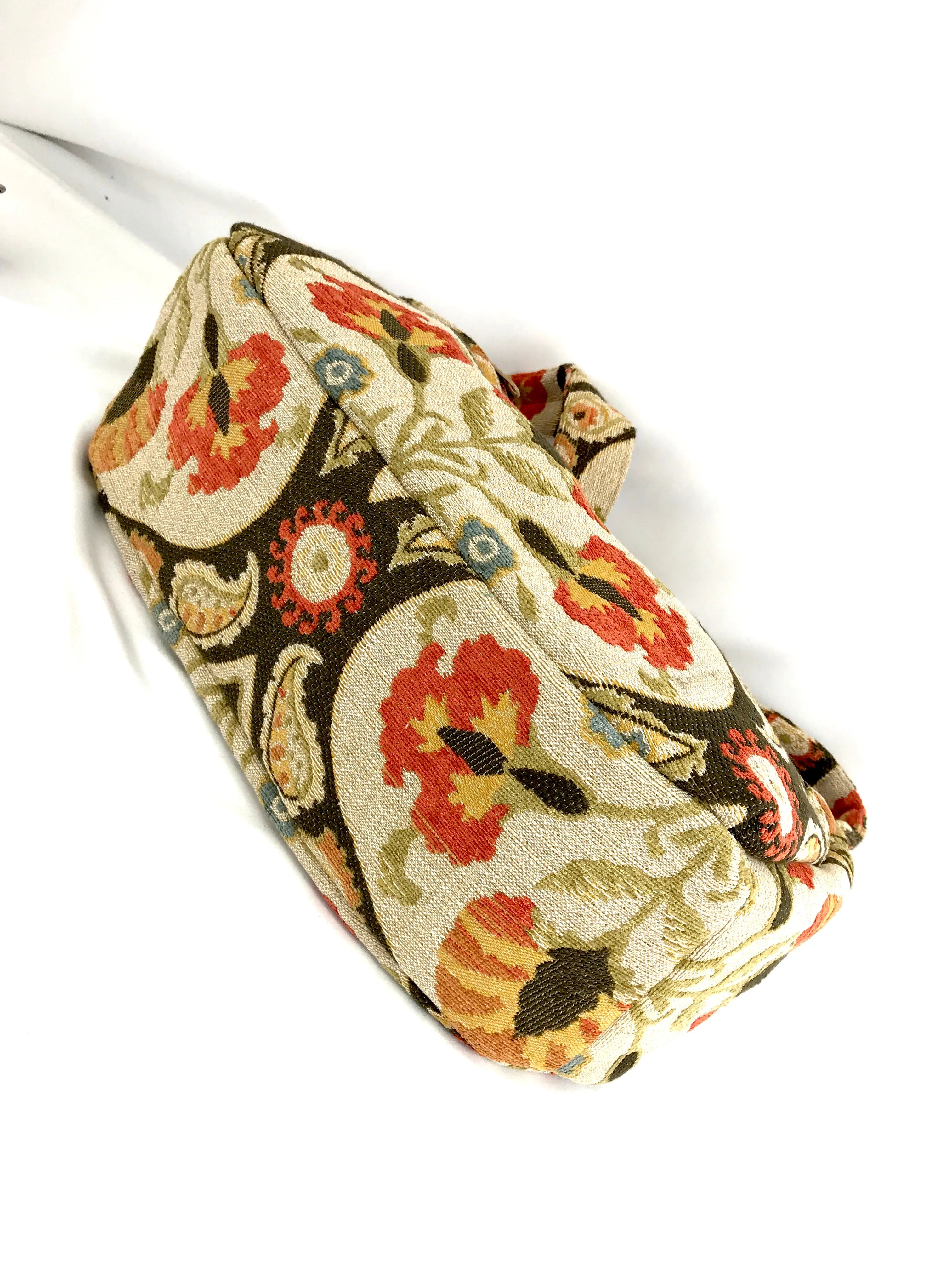 Boat Bag, Large, in Ivory Floral Tapestry