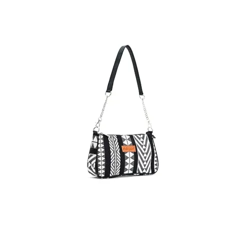 Boho Girl Black & White Bloom Shoulder Bag