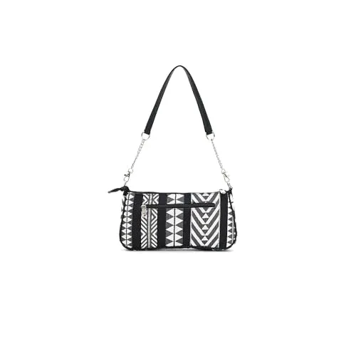 Boho Girl Black & White Bloom Shoulder Bag