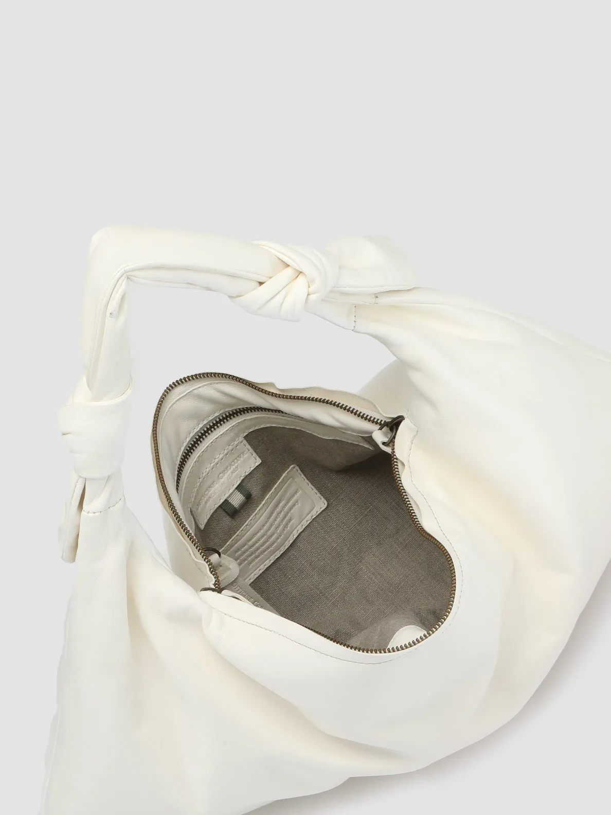 BOLINA 029 - White Leather Hobo Bag