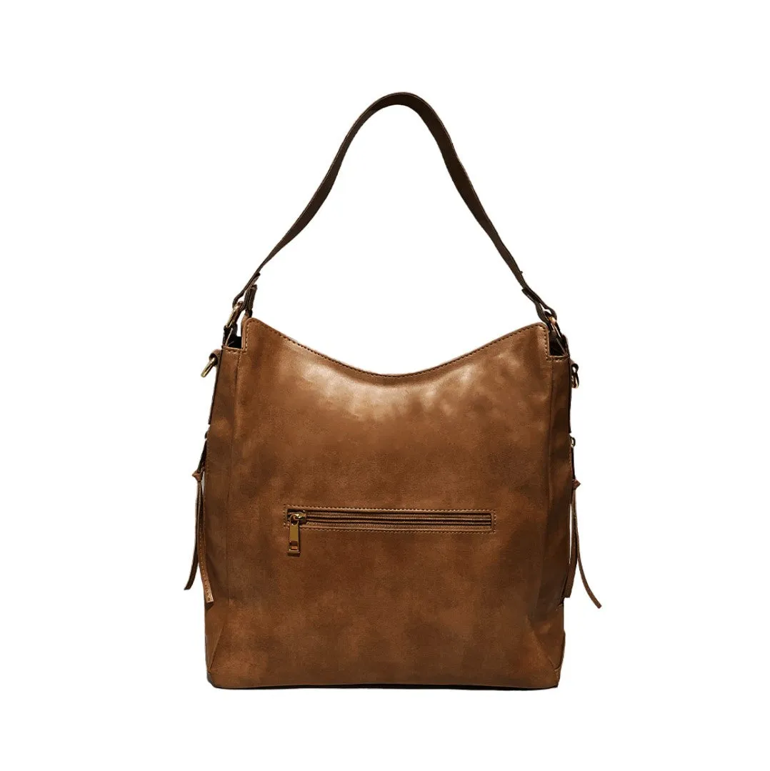 Brown Vegan Leather Shoulder Bag | Spacious, Water-Resistant, Lightweight & Adjustable Strap