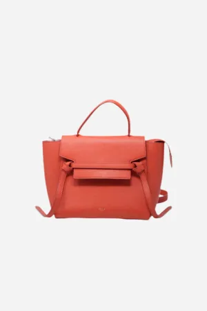 CELINE MICRO BELT BAG IN GRAINED CALFSKIN Orange