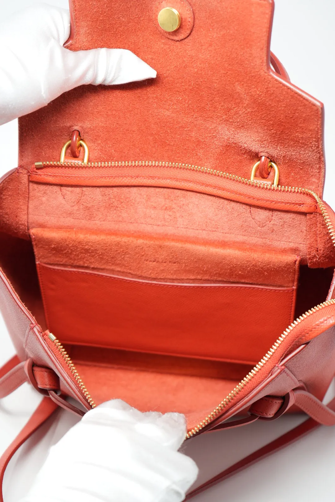 CELINE MICRO BELT BAG IN GRAINED CALFSKIN Orange