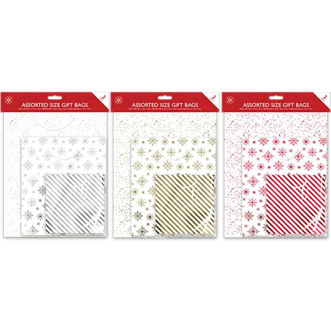 Christmas Gift Bags, 3 Pack (Colour Options)