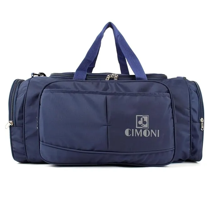 CIMONI® Premium Vegan Leather Duffle Bag Classy Design Travel Shoulder Spacious Water Resistance Travel Bag (Color - Navy Blue)