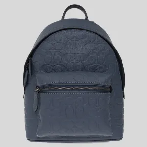 COACH Charter Backpack 24 In Signature Leather Denim CH762