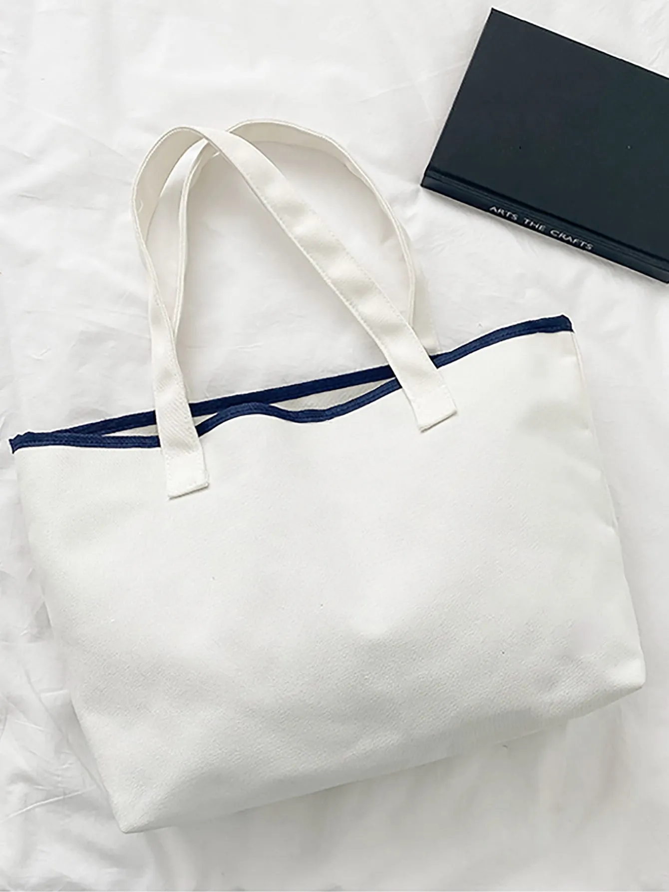 Contrast Binding Tote Bag