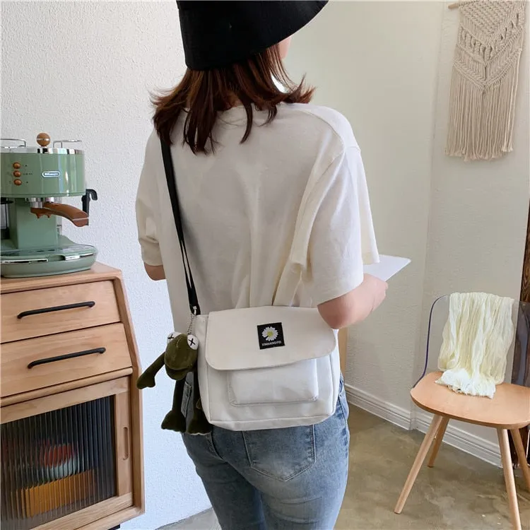 deanwangkt Korean Casual Canvas-Bag Women Small Messenger Bag Ladies Shoulder Bags For Women  Crossbody Bags Women Ladies Phone Bag