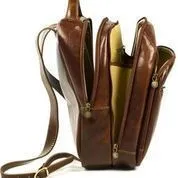 Delamore Brown Luxury Leather Laptop Backpack