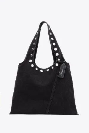 Denim Market Tote with Studs