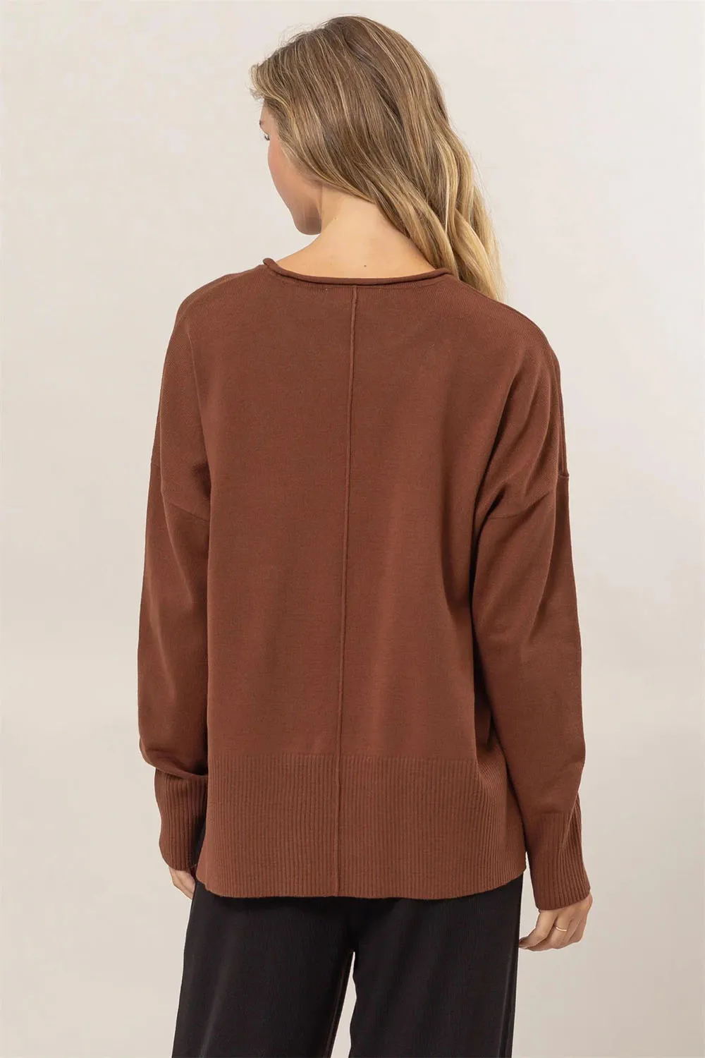 DROP SHOULDER PULLOVER SWEATER