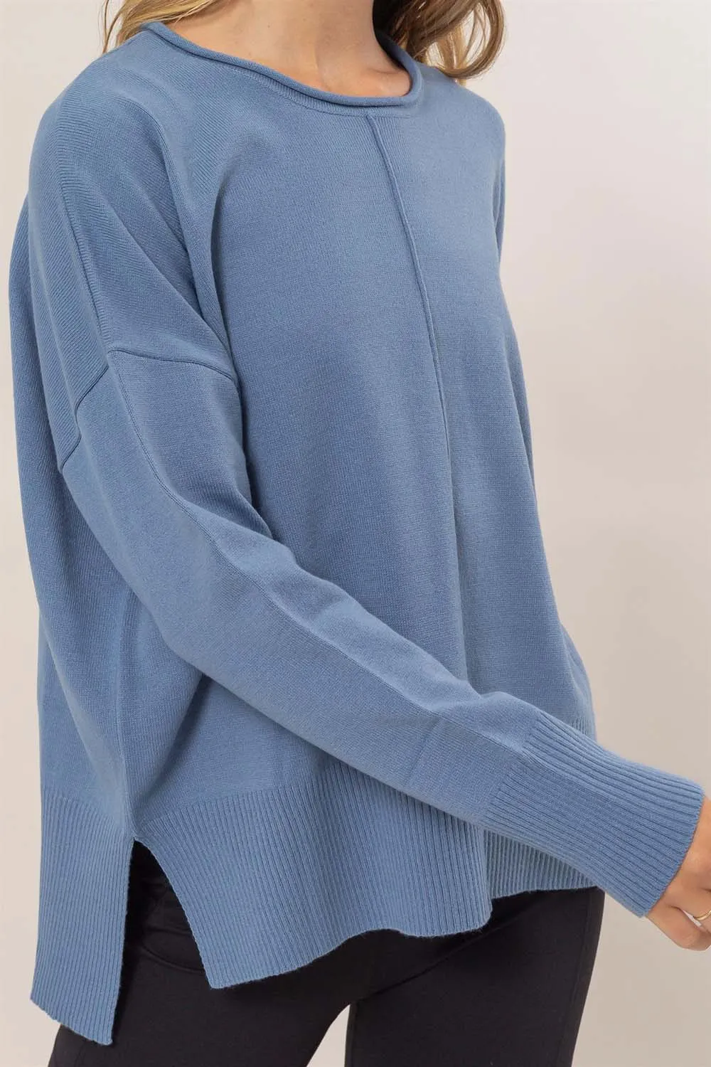 DROP SHOULDER PULLOVER SWEATER