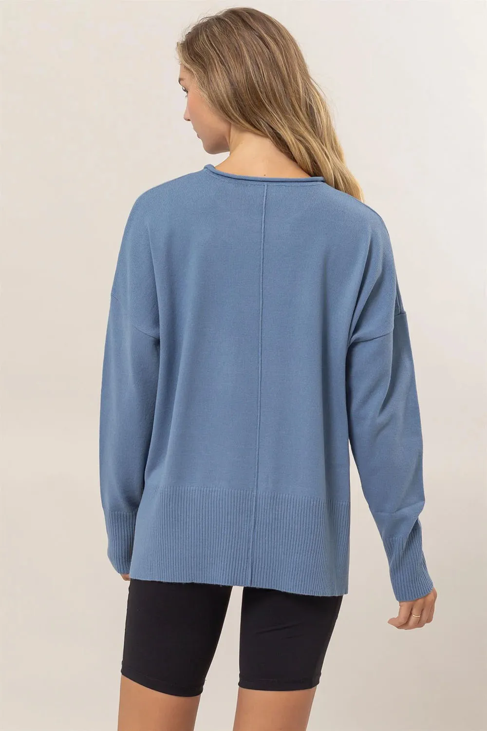 DROP SHOULDER PULLOVER SWEATER