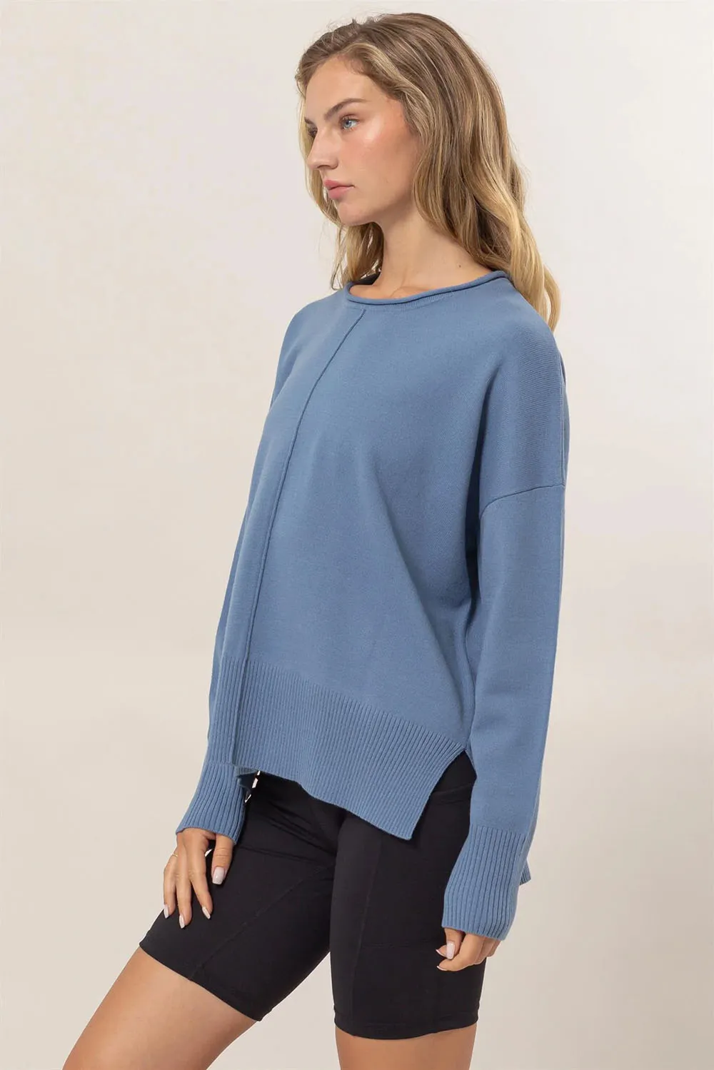 DROP SHOULDER PULLOVER SWEATER