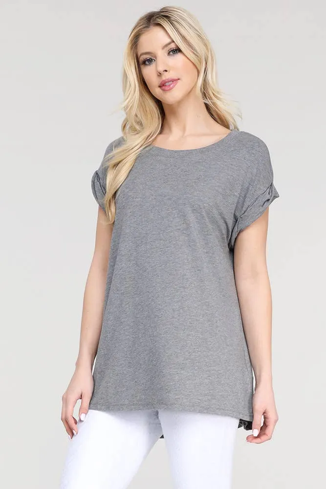 Essential Round Neck Cap Sleeve Shirt