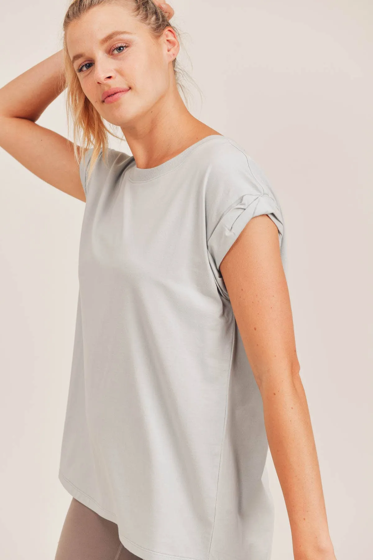 Essential Round Neck Cap Sleeve Shirt