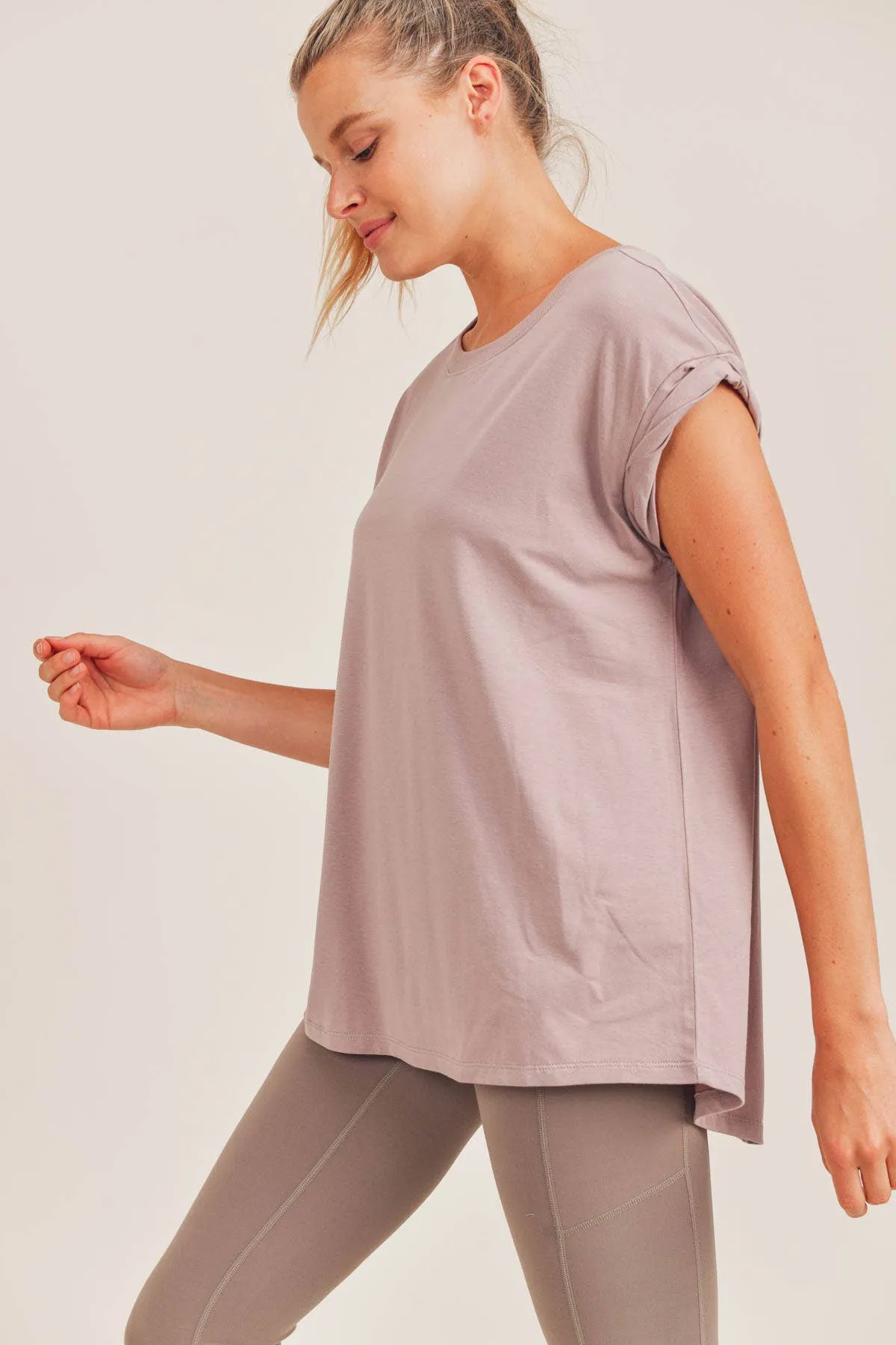 Essential Round Neck Cap Sleeve Shirt