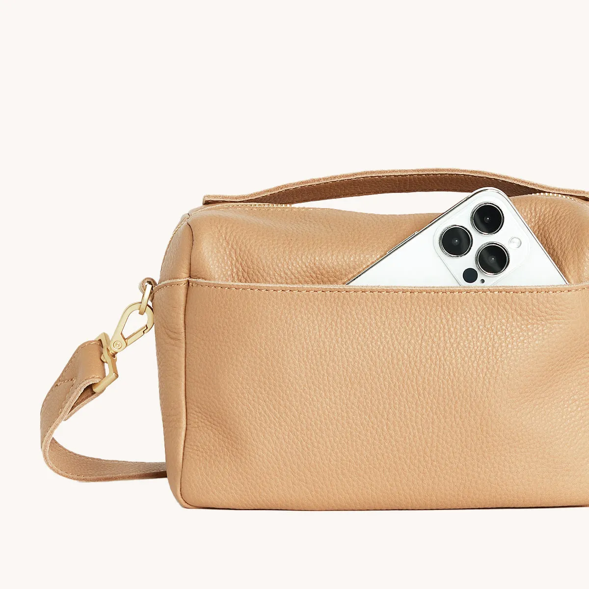 Evan Crossbody | Toast Tan/Brushed Gold | Sml