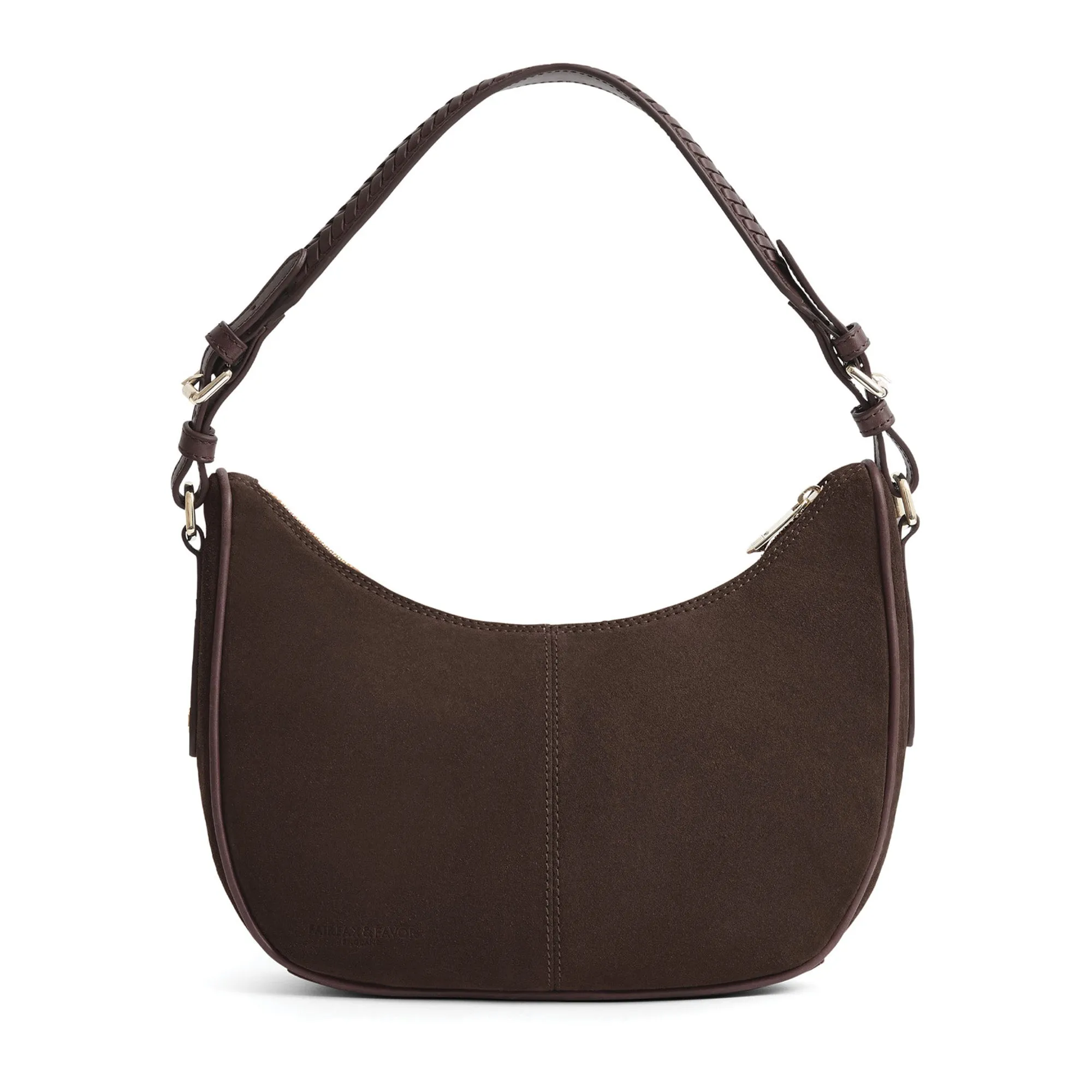 Fairfax & Favor Tetbury Crescent Handbag - Chocolate Suede