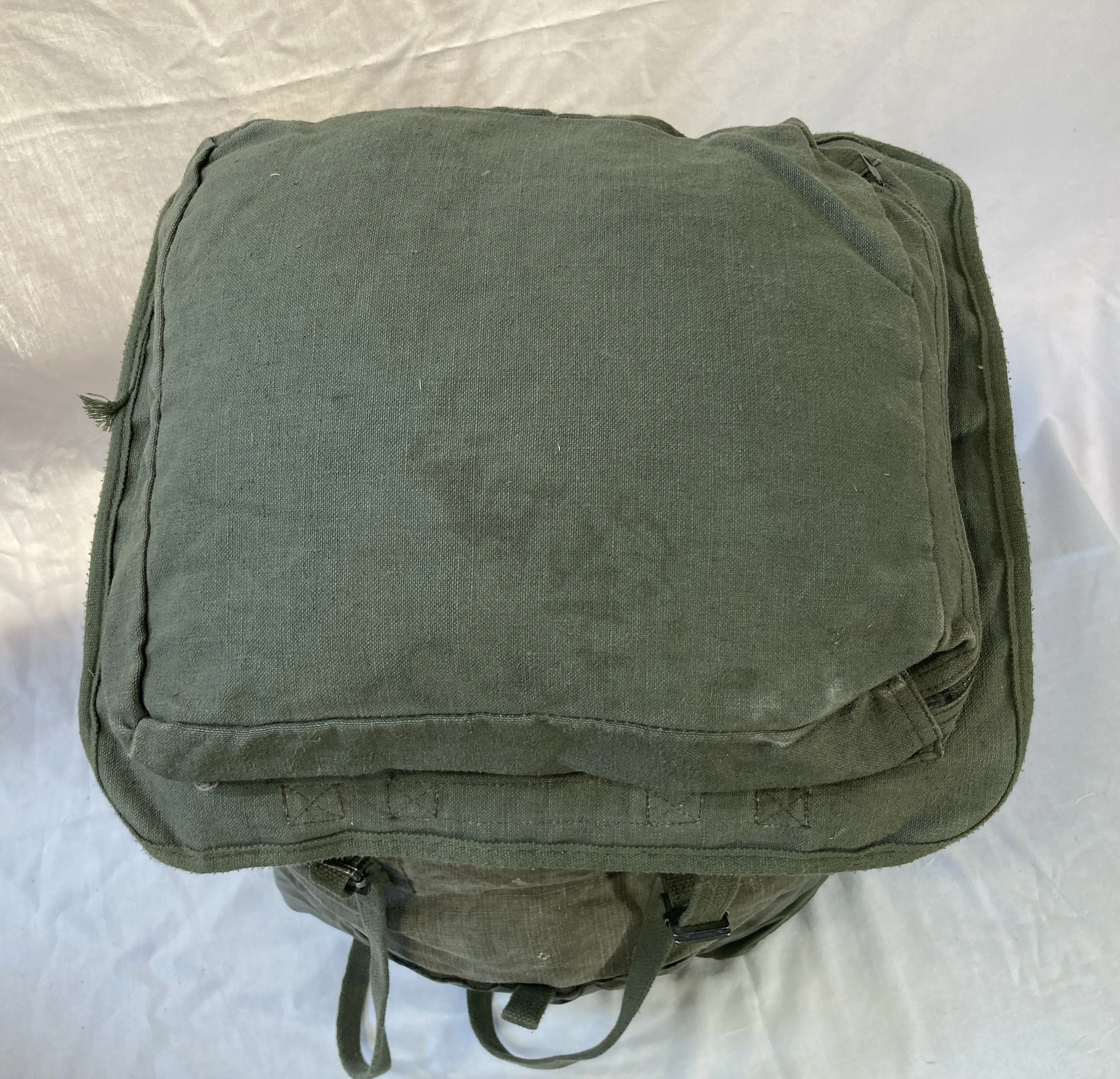 French Military Green Canvas Rucksack