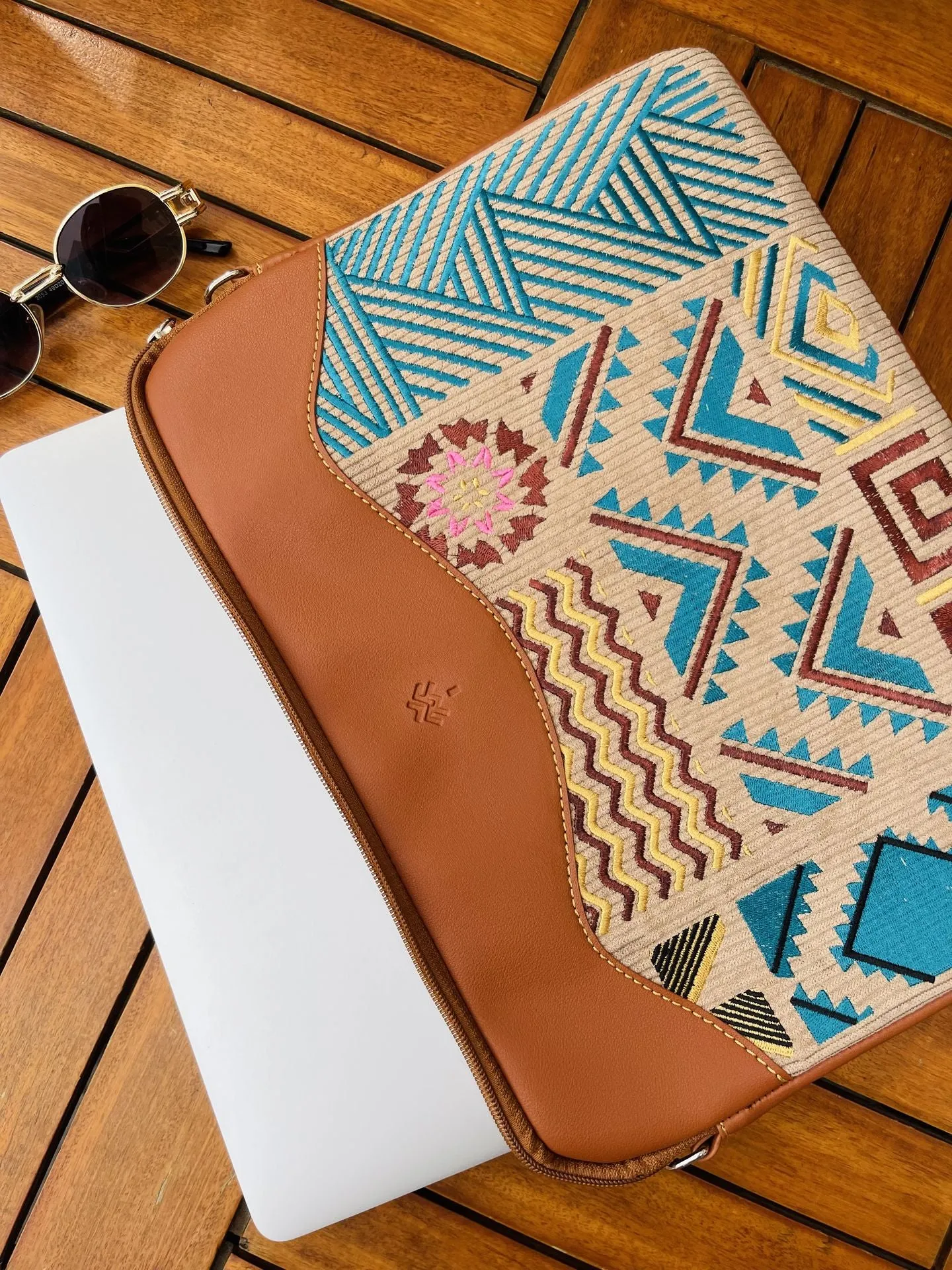 Geometric Laptop Sleeve Havane