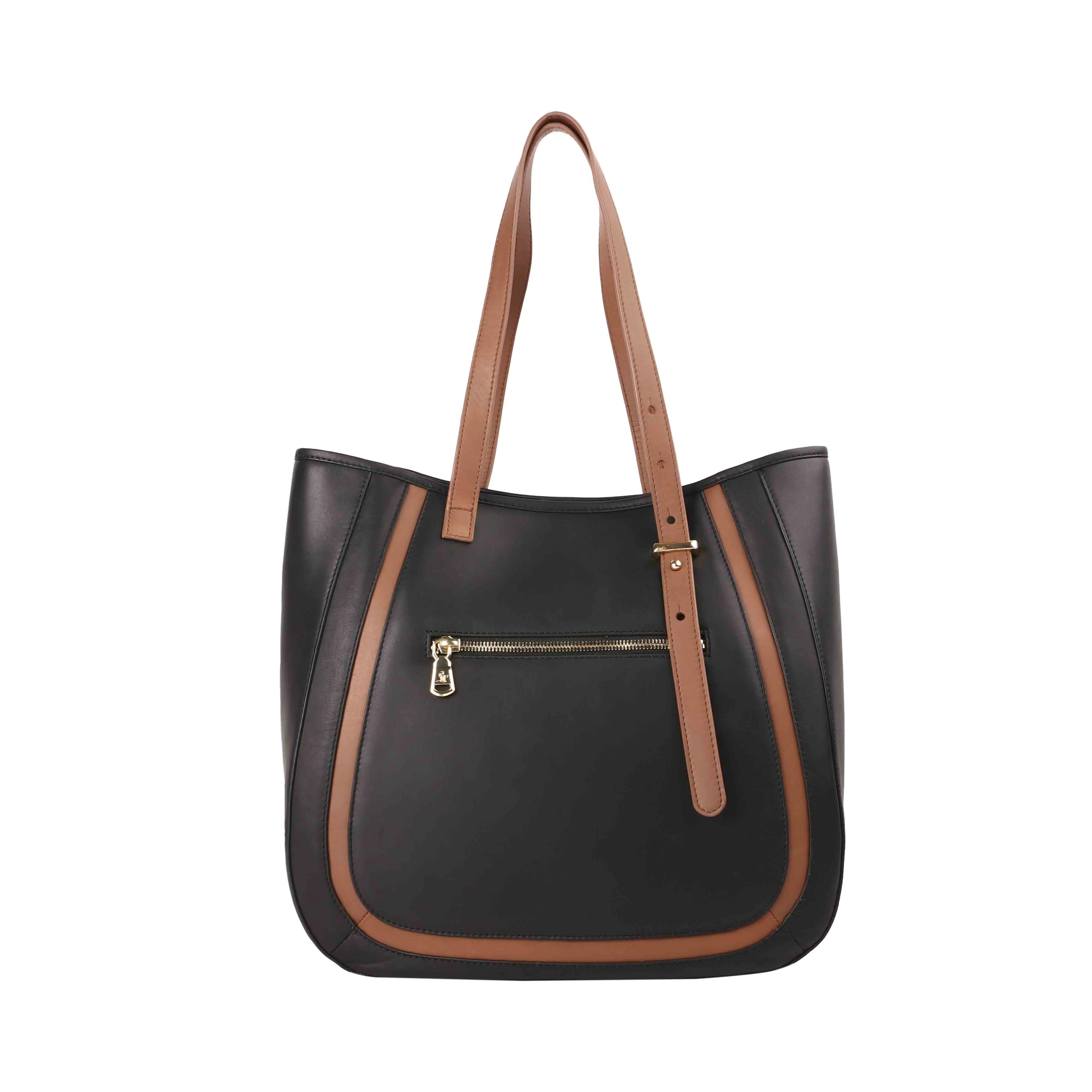 Georgia Collection - Leather Handbag for Ladies | Genuine Leather Tote Bags For Women | Colour - Black