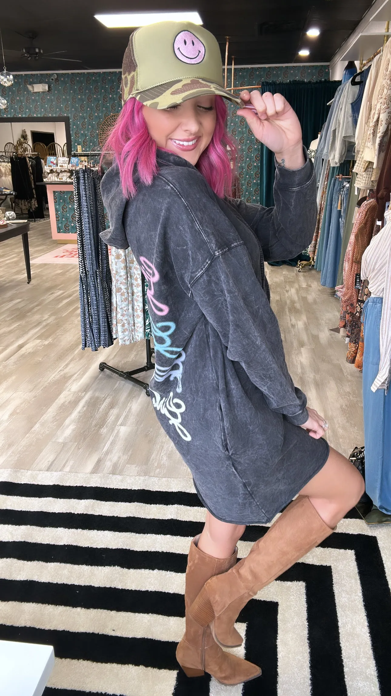 Girl Gang Vintage Hoodie Tunic