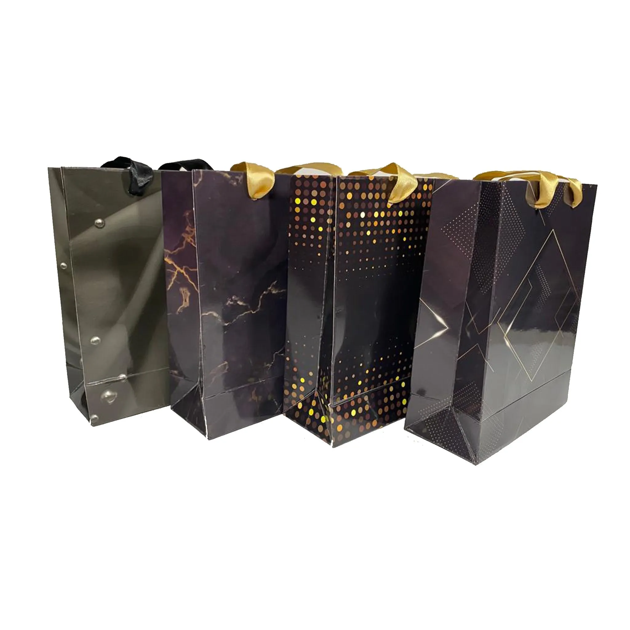 Gloss Laminated Modern Design, Ribbon Handle Paper Bags