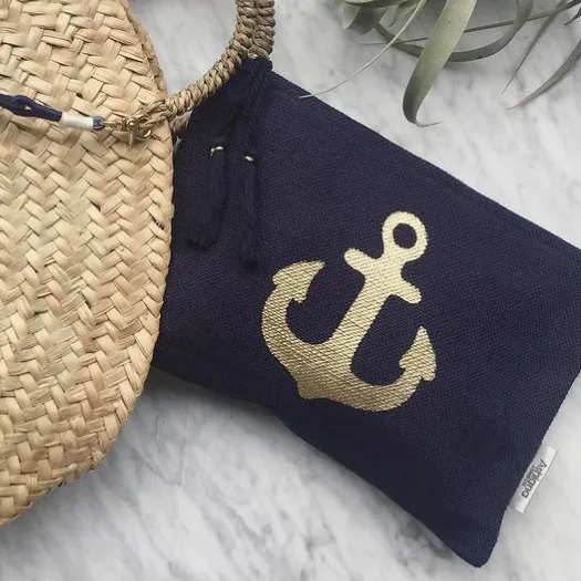 Gold Anchor Pouch