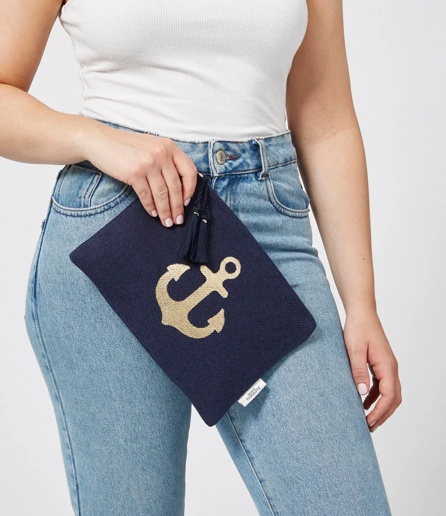 Gold Anchor Pouch