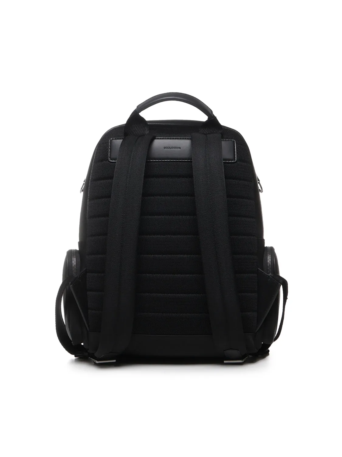 Grained Calfskin Nylon Backpack in Black