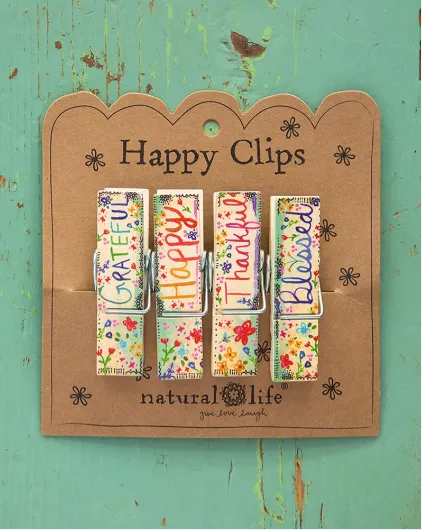 Happy Clips - Thankful & Grateful - Natural Life - FINAL SALE