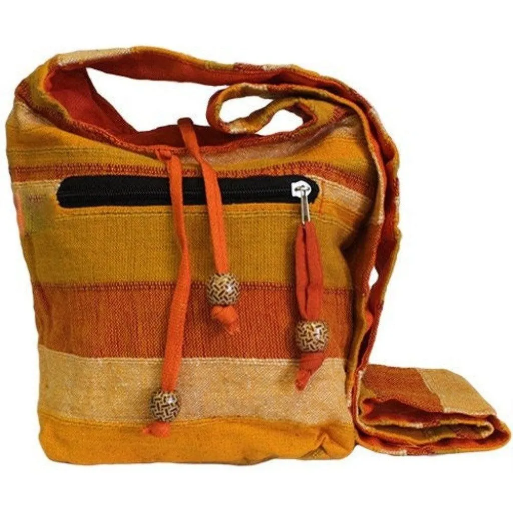 Indian Cotton Sling Bag - Nepal  Stripe - 6 Colours - Fairly Traded