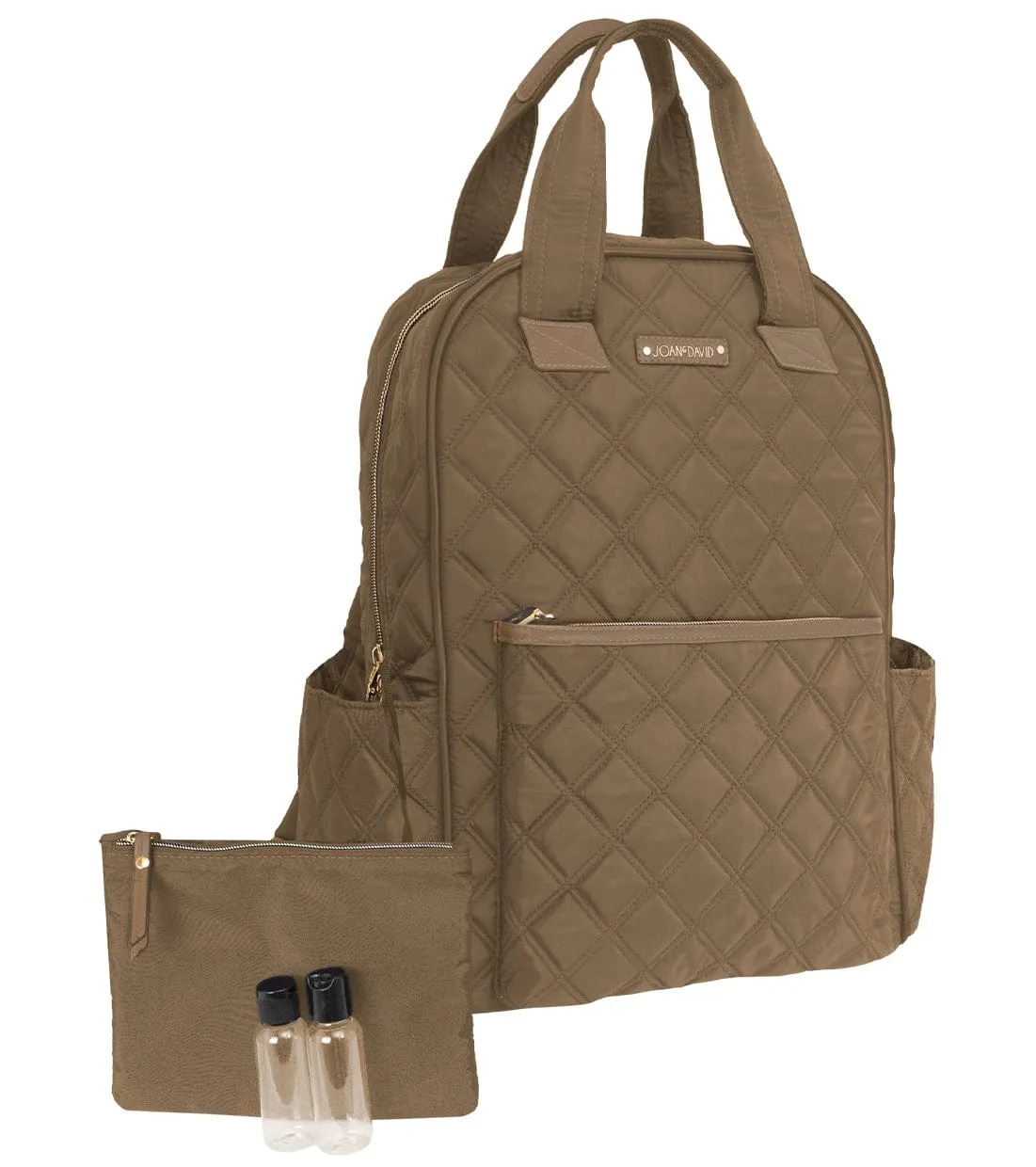 Joan & David Diamond Quilted Nylon 18 Inch Workbook Backpack