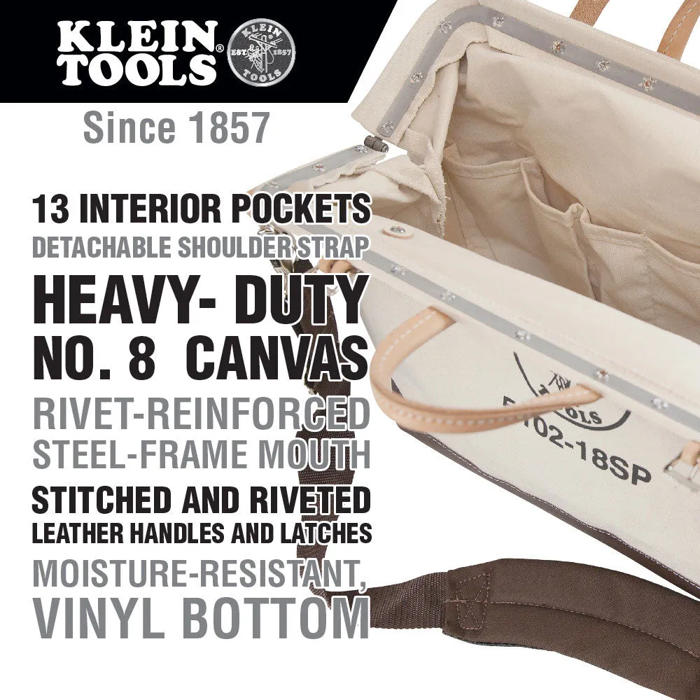 Klein 5102-18SP Deluxe Canvas Tool Bag, 18"